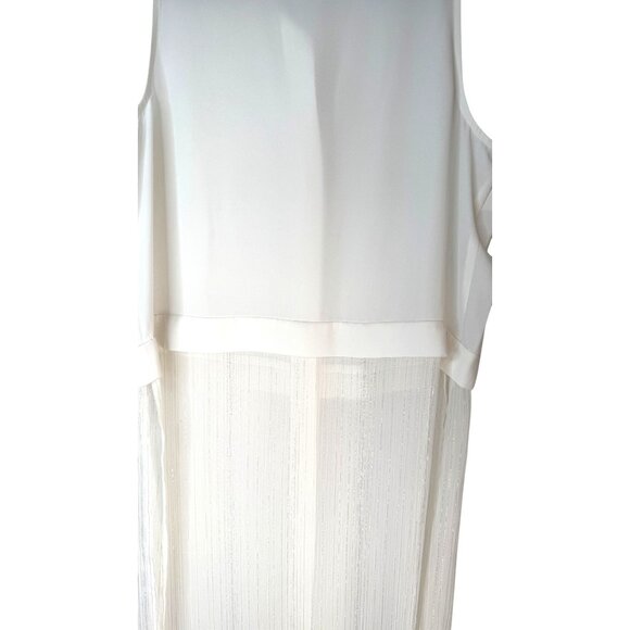 2/$30 Candies M White Sleeveless Button-Up Blouse With Sheer Detail - Picture 14 of 16